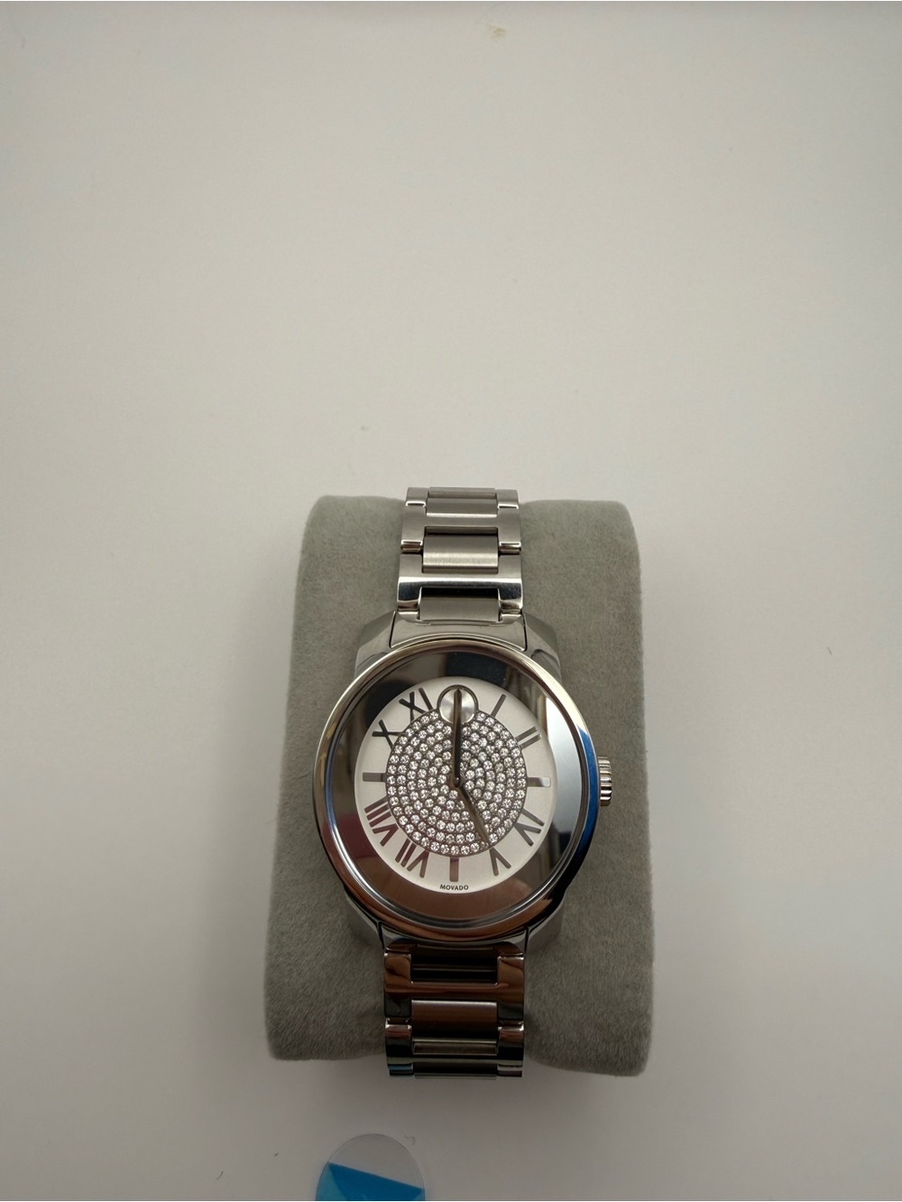 Woman’s movado Stainless Steel Silver Crystal Dial Bracelet Watch